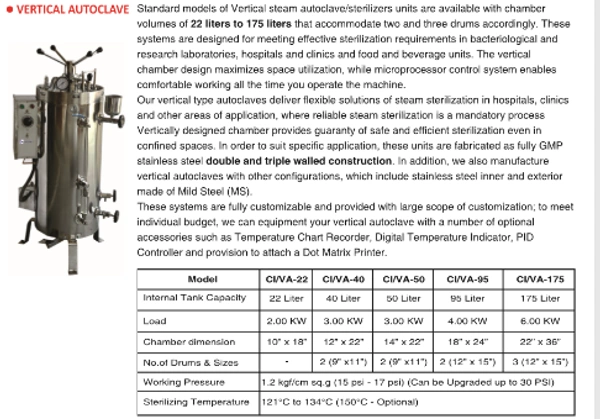Vertical Autoclave